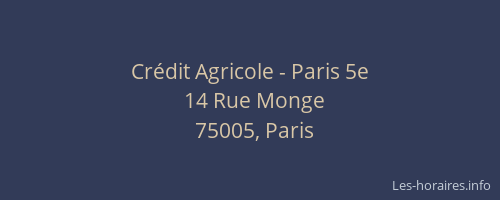 Crédit Agricole - Paris 5e