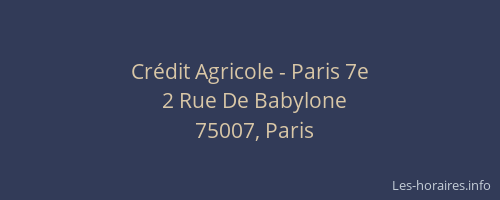 Crédit Agricole - Paris 7e