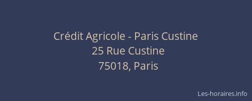 Crédit Agricole - Paris Custine