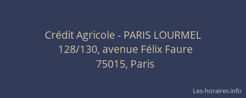 Crédit Agricole - PARIS LOURMEL