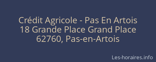 Crédit Agricole - Pas En Artois