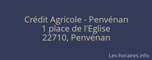 Crédit Agricole - Penvénan