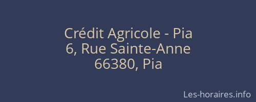 Crédit Agricole - Pia
