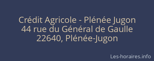 Crédit Agricole - Plénée Jugon