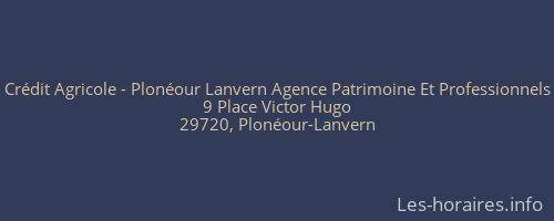 Crédit Agricole - Plonéour Lanvern Agence Patrimoine Et Professionnels
