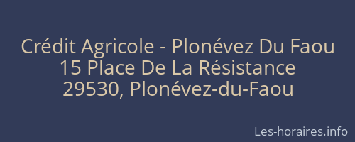 Crédit Agricole - Plonévez Du Faou