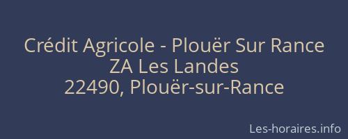 Crédit Agricole - Plouër Sur Rance