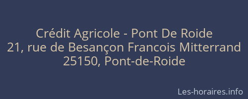 Crédit Agricole - Pont De Roide