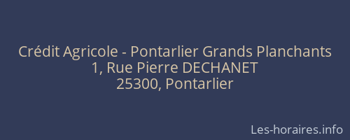 Crédit Agricole - Pontarlier Grands Planchants