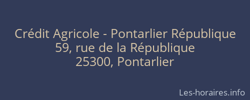 Crédit Agricole - Pontarlier République