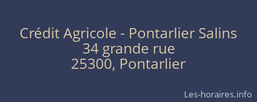 Crédit Agricole - Pontarlier Salins