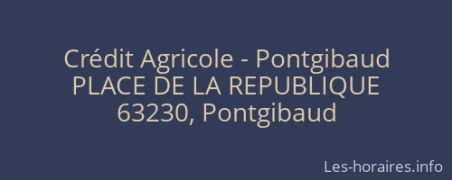 Crédit Agricole - Pontgibaud
