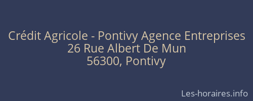 Crédit Agricole - Pontivy Agence Entreprises