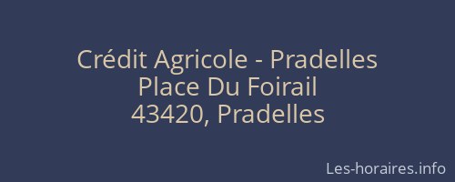 Crédit Agricole - Pradelles