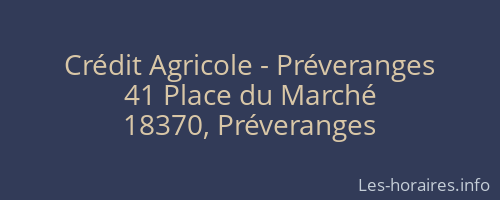 Crédit Agricole - Préveranges