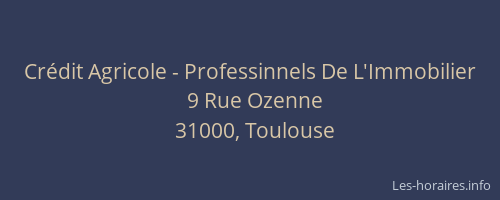 Crédit Agricole - Professinnels De L'Immobilier