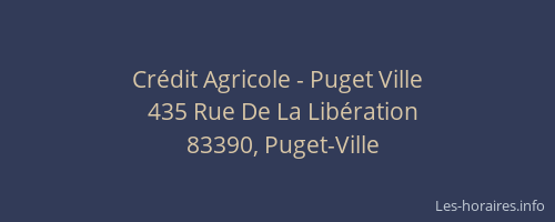 Crédit Agricole - Puget Ville
