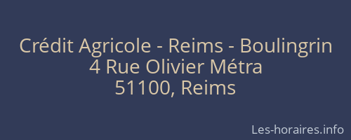 Crédit Agricole - Reims - Boulingrin