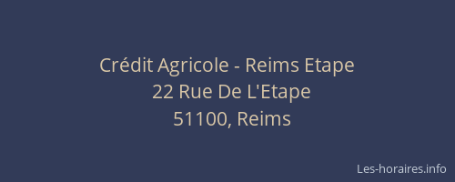 Crédit Agricole - Reims Etape
