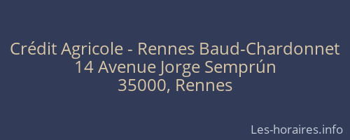 Crédit Agricole - Rennes Baud-Chardonnet