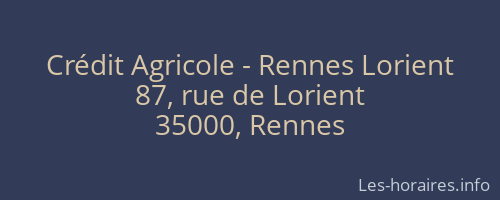 Crédit Agricole - Rennes Lorient