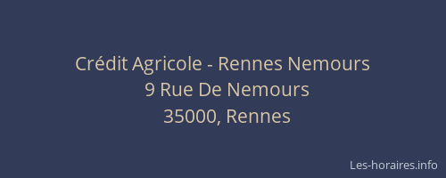 Crédit Agricole - Rennes Nemours