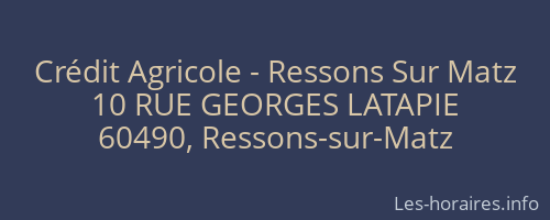 Crédit Agricole - Ressons Sur Matz