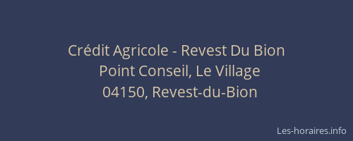 Crédit Agricole - Revest Du Bion