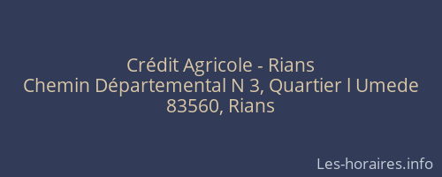 Crédit Agricole - Rians