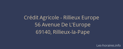 Crédit Agricole - Rillieux Europe