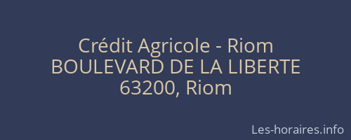 Crédit Agricole - Riom