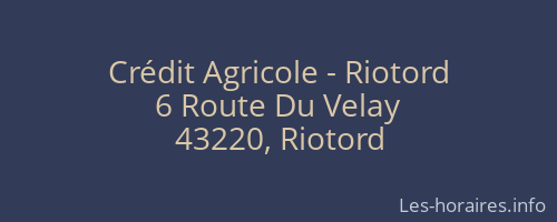 Crédit Agricole - Riotord