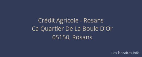 Crédit Agricole - Rosans