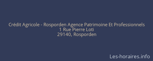 Crédit Agricole - Rosporden Agence Patrimoine Et Professionnels