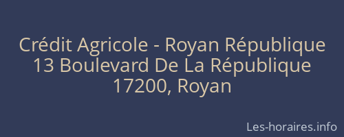 Crédit Agricole - Royan République