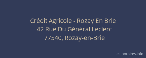 Crédit Agricole - Rozay En Brie