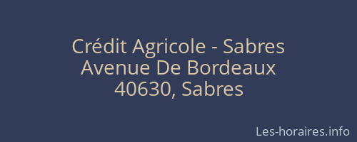 Crédit Agricole - Sabres