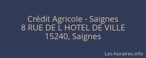 Crédit Agricole - Saignes