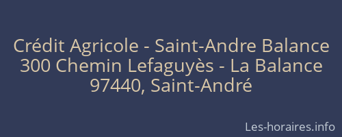 Crédit Agricole - Saint-Andre Balance