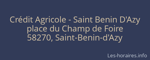 Crédit Agricole - Saint Benin D'Azy