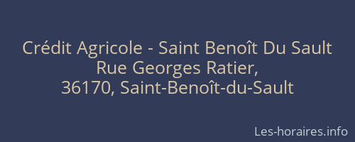 Crédit Agricole - Saint Benoît Du Sault