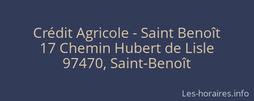 Crédit Agricole - Saint Benoît