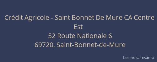 Crédit Agricole - Saint Bonnet De Mure CA Centre Est