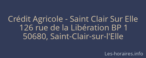 Crédit Agricole - Saint Clair Sur Elle