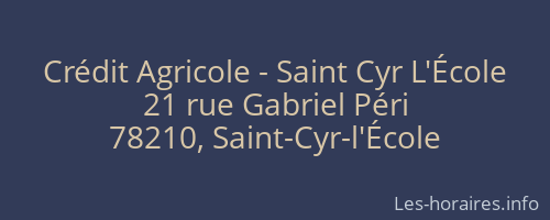 Crédit Agricole - Saint Cyr L'École