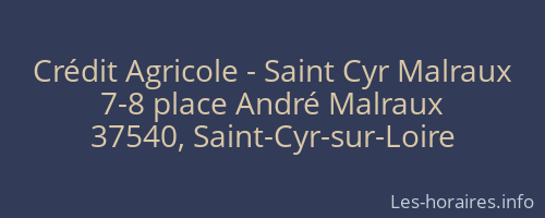 Crédit Agricole - Saint Cyr Malraux