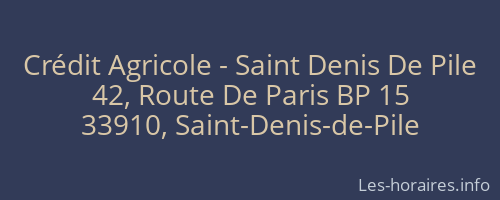 Crédit Agricole - Saint Denis De Pile