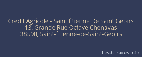 Crédit Agricole - Saint Étienne De Saint Geoirs