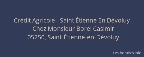 Crédit Agricole - Saint Étienne En Dévoluy