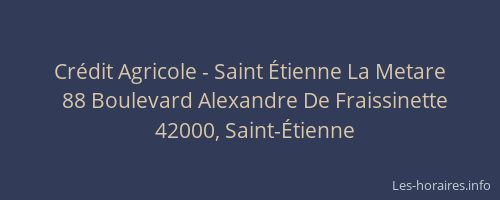 Crédit Agricole - Saint Étienne La Metare